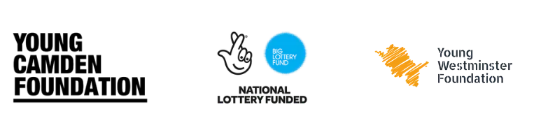 young camden foundation national lottery funded and young westminster foundation logos